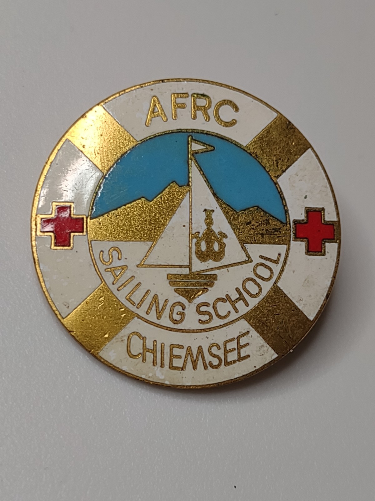 Vintage American Forces Recreation Center AFRC Sailing School Chiemsee Pin