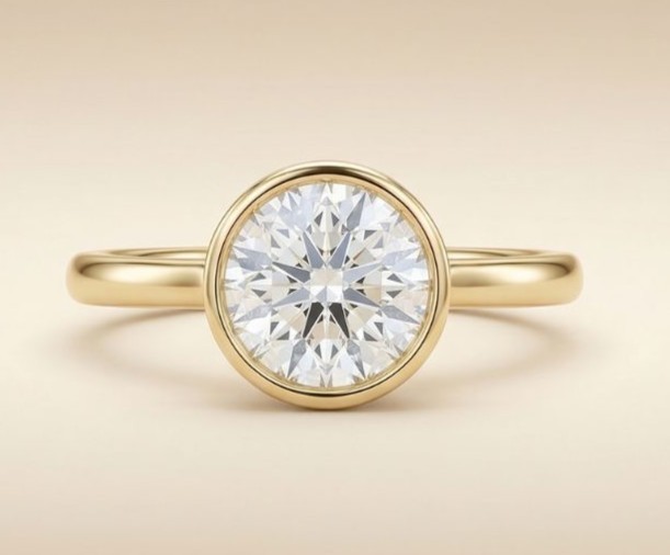 2.30Ct Round-Cut VS1 Lab Grown Diamond Wedding Engagement Ring 14k Yellow Gold