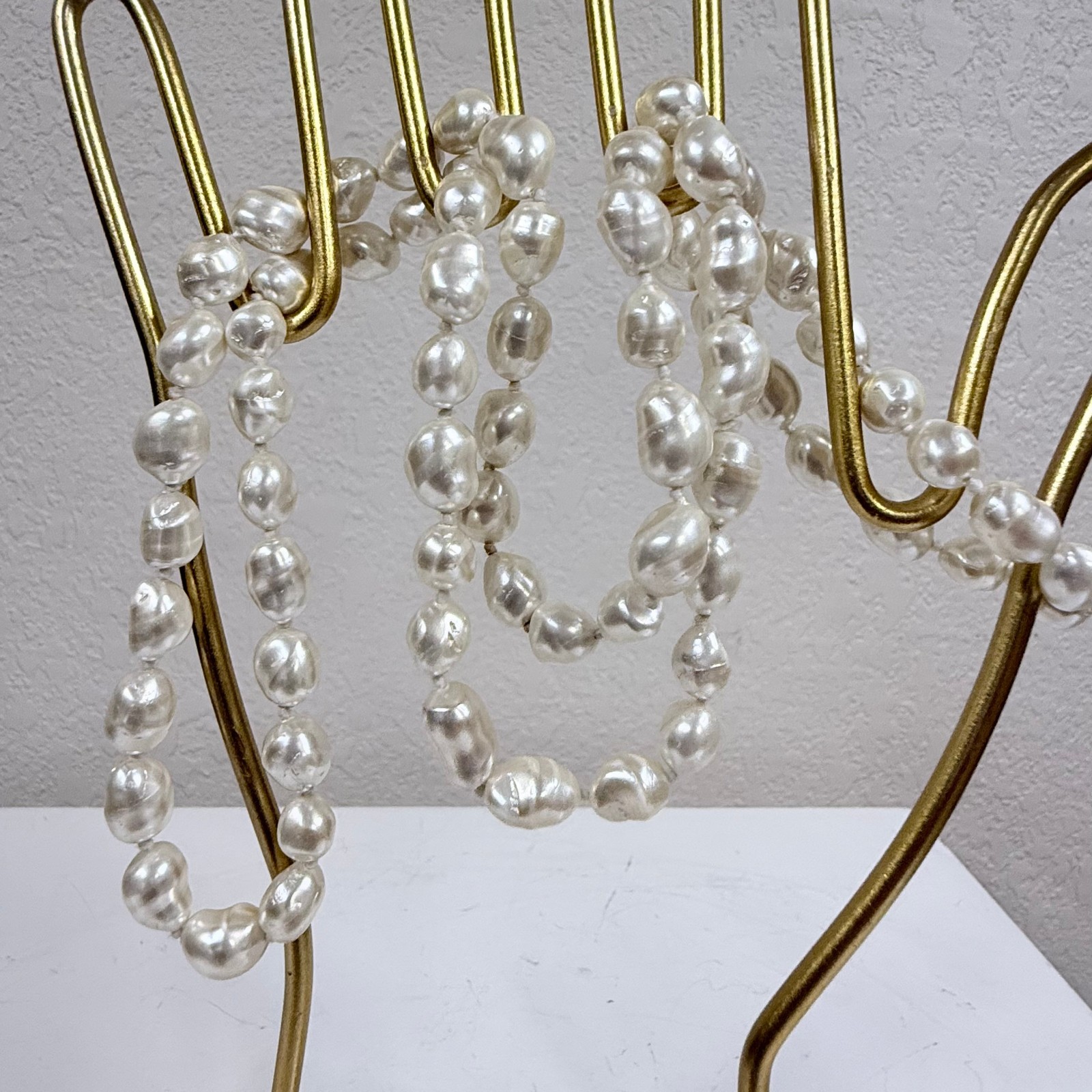 Vintage Continuous Knotted Baroque Freshwater Pearl Strand Necklace