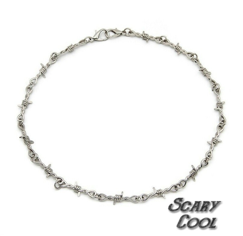 New Barbed Wire Punk Men Women Horror Biker Necklace