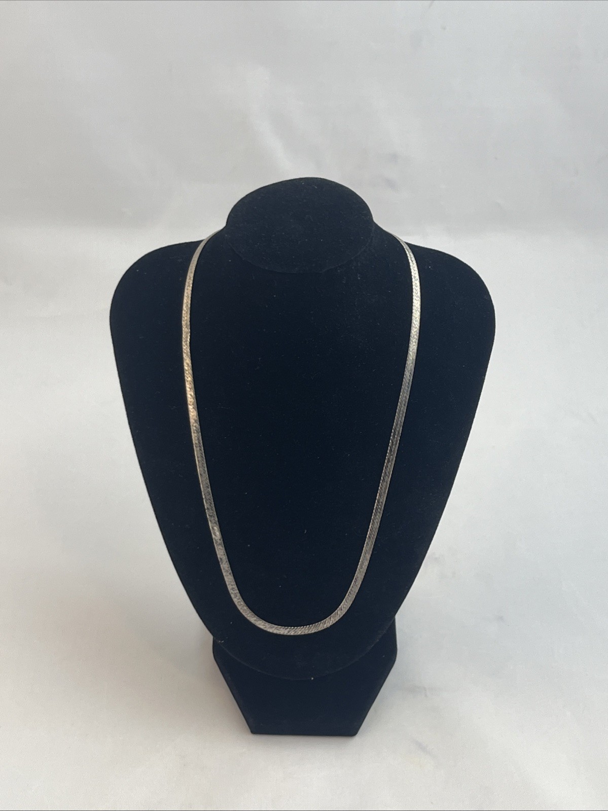 Vintage Italian 925 Sterling Silver Flat Herringbone Chain