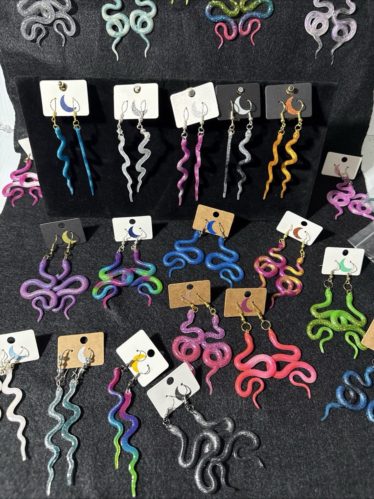 Snake Earrings Handcrafted Resin Bulk Buyers Resellers Lot 10 pair WholeSellers