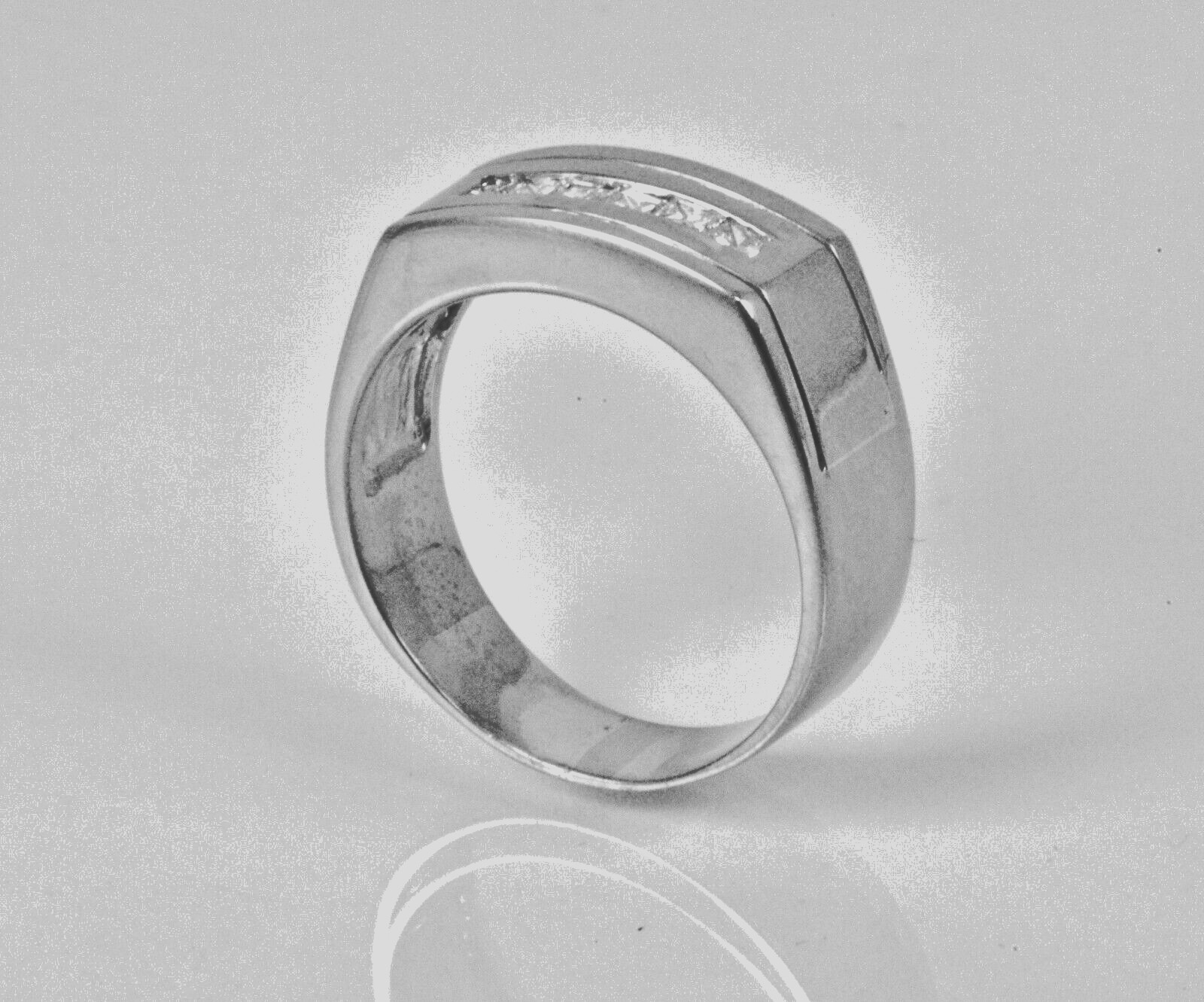 .50ctw Princess Cut Diamond Cluster Set Men’s Band Ring 14K White Gold Lot 4