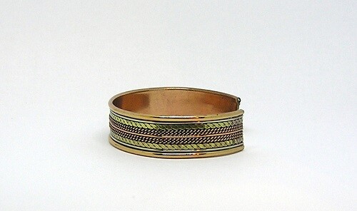 New Copper & Brass Cuff Bracelet, 6.5 X 5/8th Inch Tarnish Resistant Non-Toxic