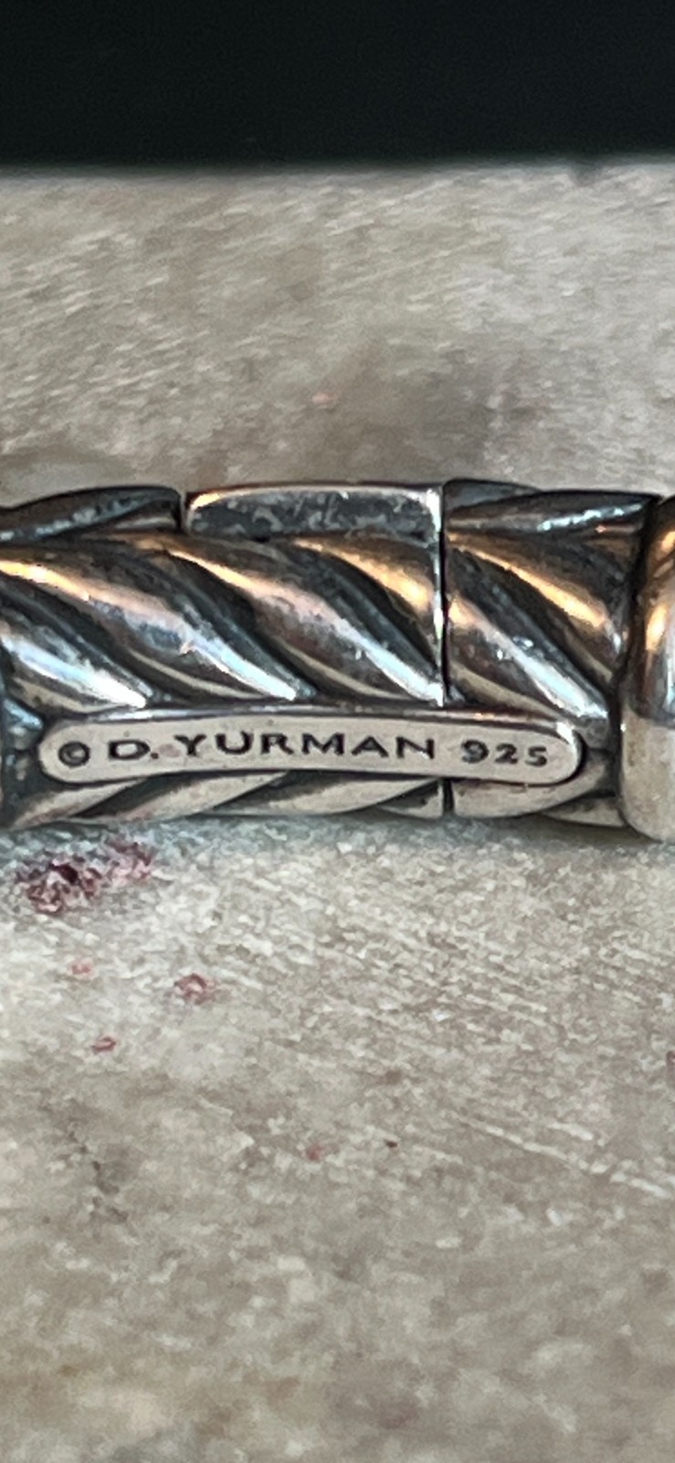 David Yurman 925 Dark Gray Chevron 8mm Rubber Bracelet 8.5″ (for a 7.5″wrist)