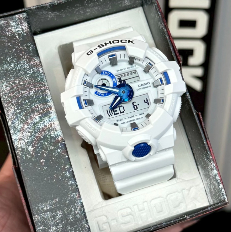Casio G-Shock Analog/Digital White/Blue Resin Watch GA-700HDS-7A/ GA700HDS-1A