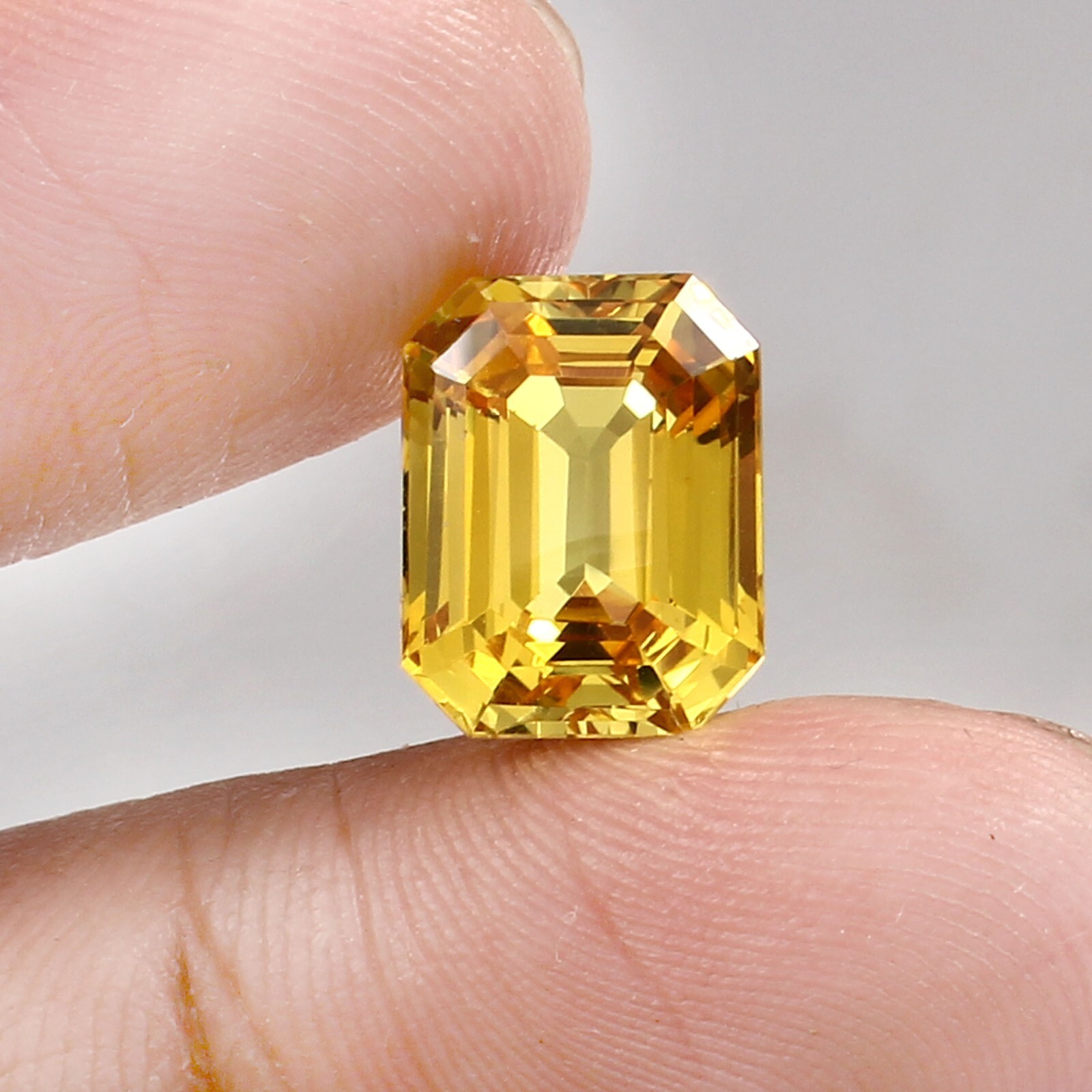 AAA Natural Flawless Ceylon Yellow Sapphire Loose Radiant Cut Gemstone 12×9 MM