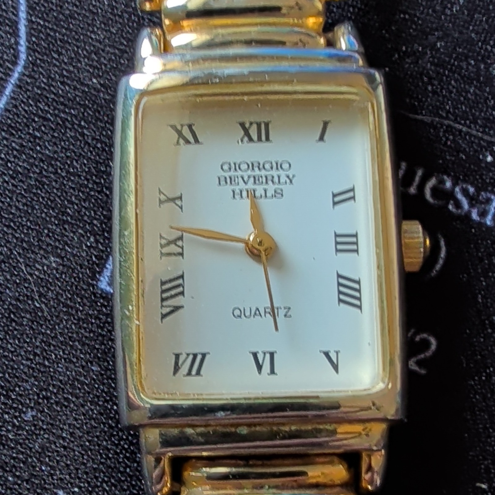Giorgio Beverly Hills Women’s Quartz Rectangle Dress Watch Gold Bracelet