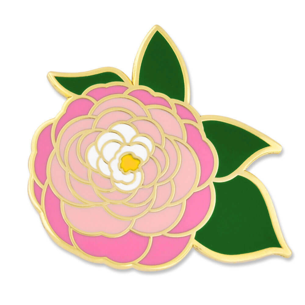 PinMart’s Pink Peony Flower Boutonniere Cute Trendy Enamel Lapel Pin