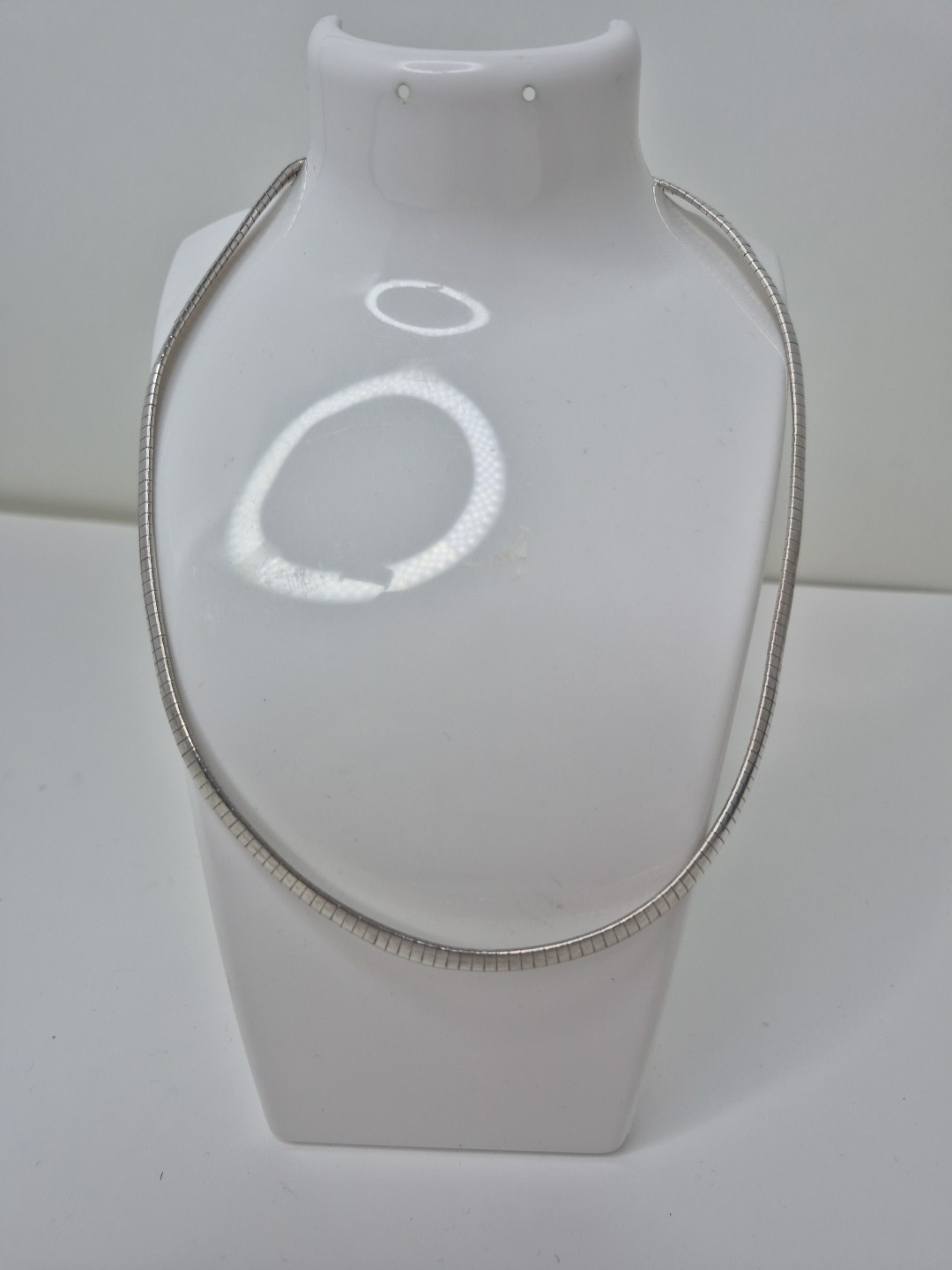 Vintage 925 Italy Sterling Silver 4.2 mm Omega Collar Necklace 18″ Appr 28 Grams