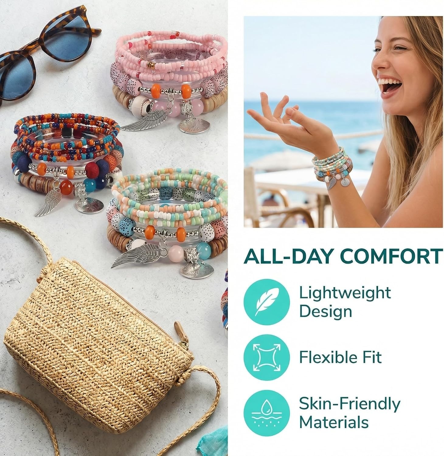 Stunning 6-Piece Stackable Bohemian Bracelets – Perfect Daily Wear & Gifting
