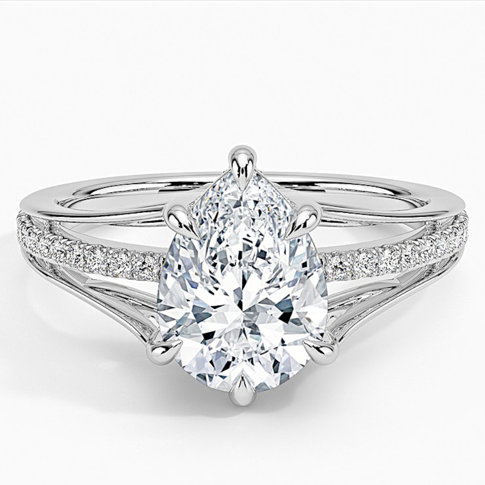 Lab Grown Diamond Engagement Ring in 950 Platinum IGI Certified 4.15 CT Pear Cut