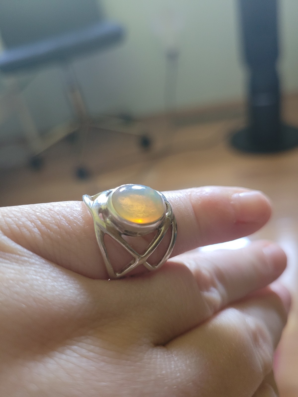 925 Sterling Silver Ethiopian Opal Ring Size 6 JTV Gemstone Jewelry