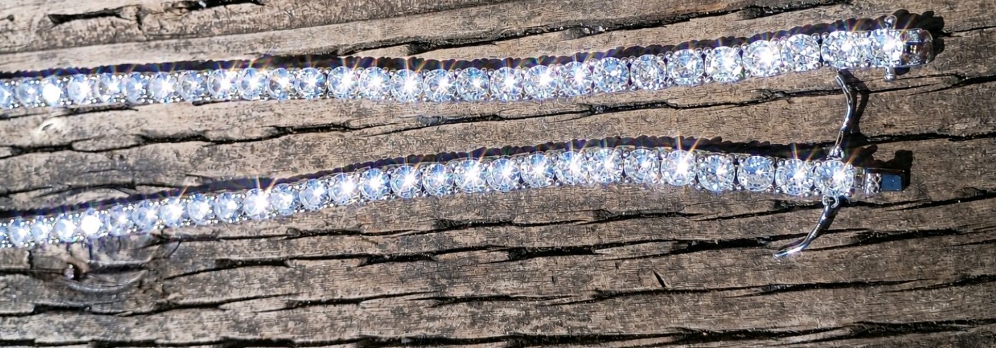 5 Mm 22-in Sterling Silver Moissanite Necklace Claw Claps