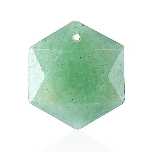 6PCS 22mm Faceted Hexagon Stone Pendants Healing Crystal Charm DIY Jewelry