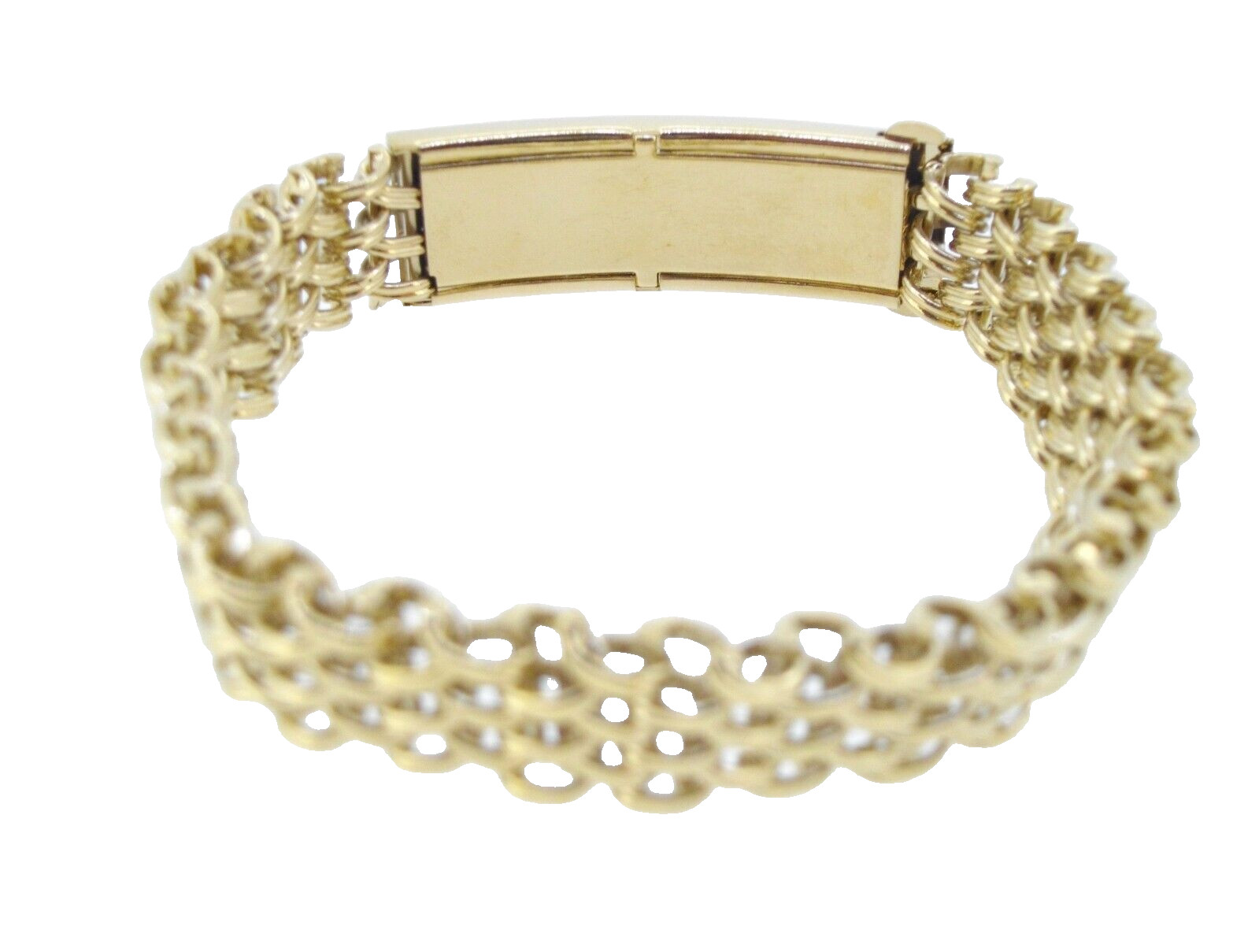Bracelet Speidel ID Identification Gold Electroplate Woven Links 7.5 in Vintage