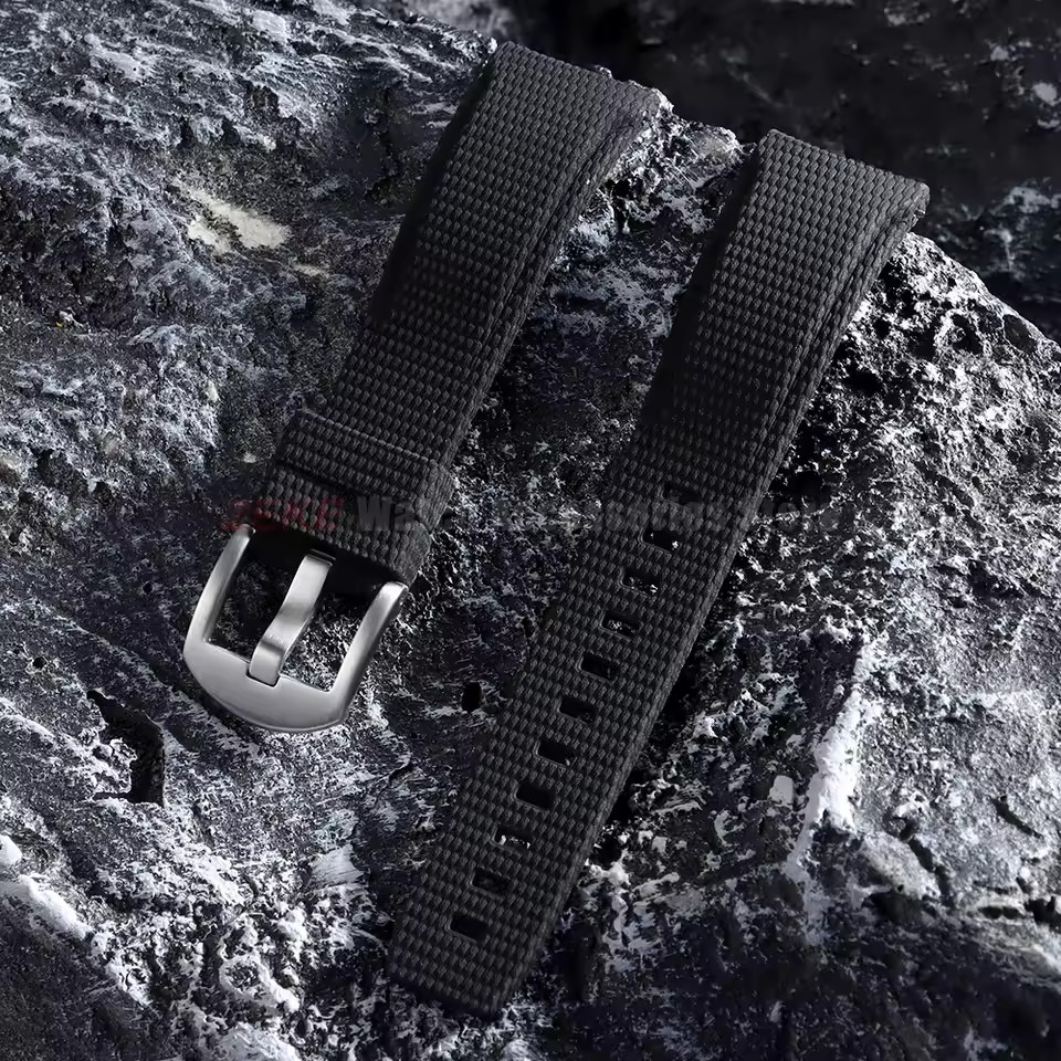 Curved End FKM Rubber Watch Strap 20mm 21mm 22mm Military Sport Band