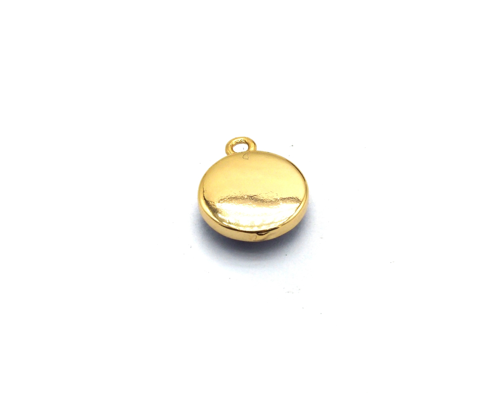 Natural Cobalt Shell Round Shape Charm, 12x10mm, Sku#Z318