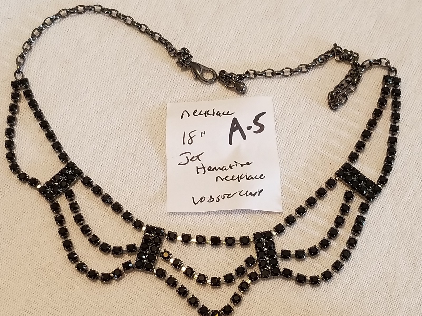 Austrian Crystal Rhinestone Jewelry Necklace Nice Quality Old Stock Never Used