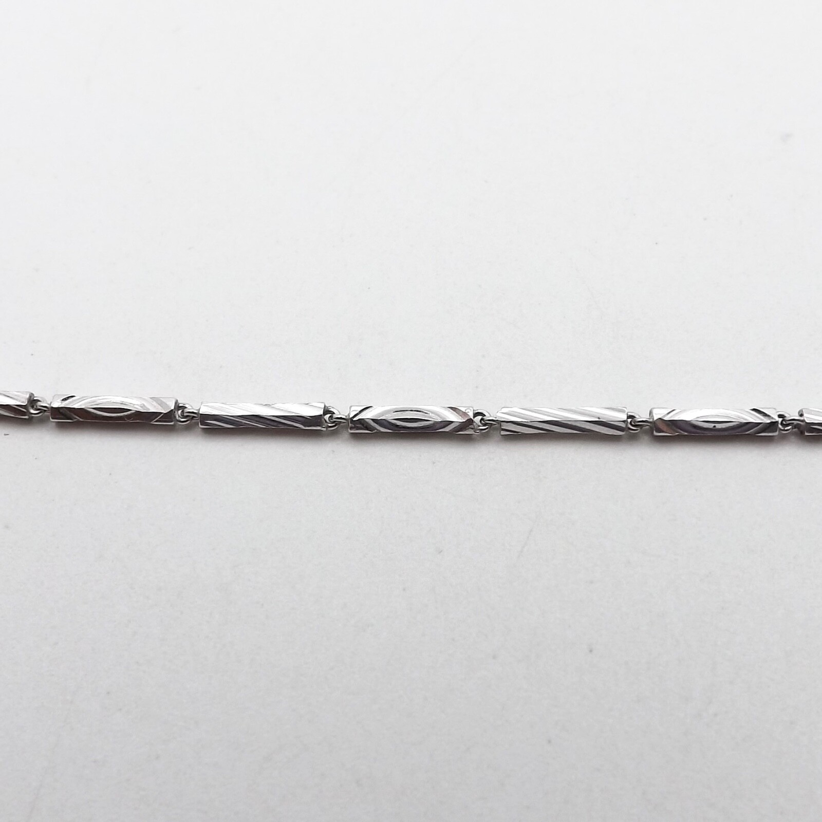 Solid Pure Platinum 9995 Bar Link Pendant Chain Necklace Diamond Cut 17in New