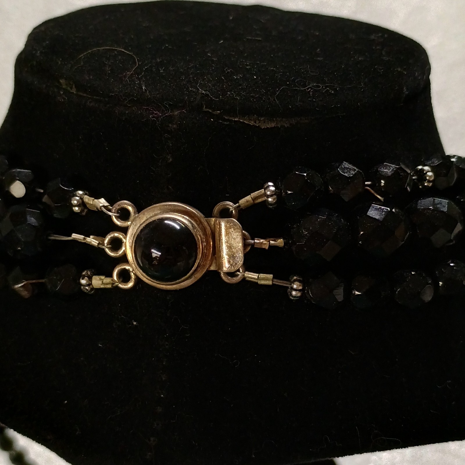 Multi-Strand Layered Black Red Beaded Necklace w/ Round Agate Turtle Charms .925