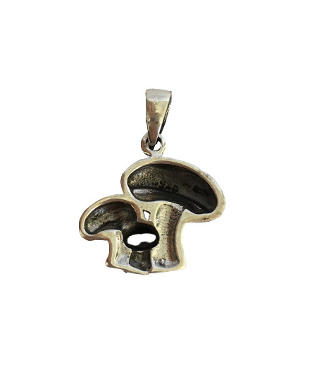 Mushroom cluster sterling silver pendant with or without necklace 16″-24″