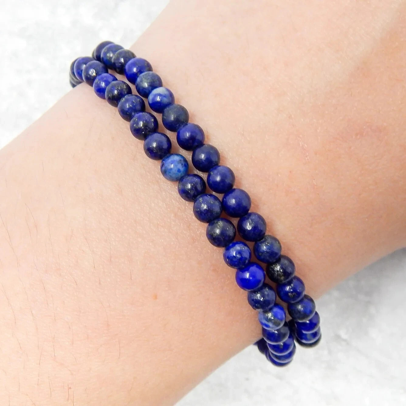 2pcs Lapis Lazuli Square Beads Bracelet Blue Stone Men Jewelry Energy Gift