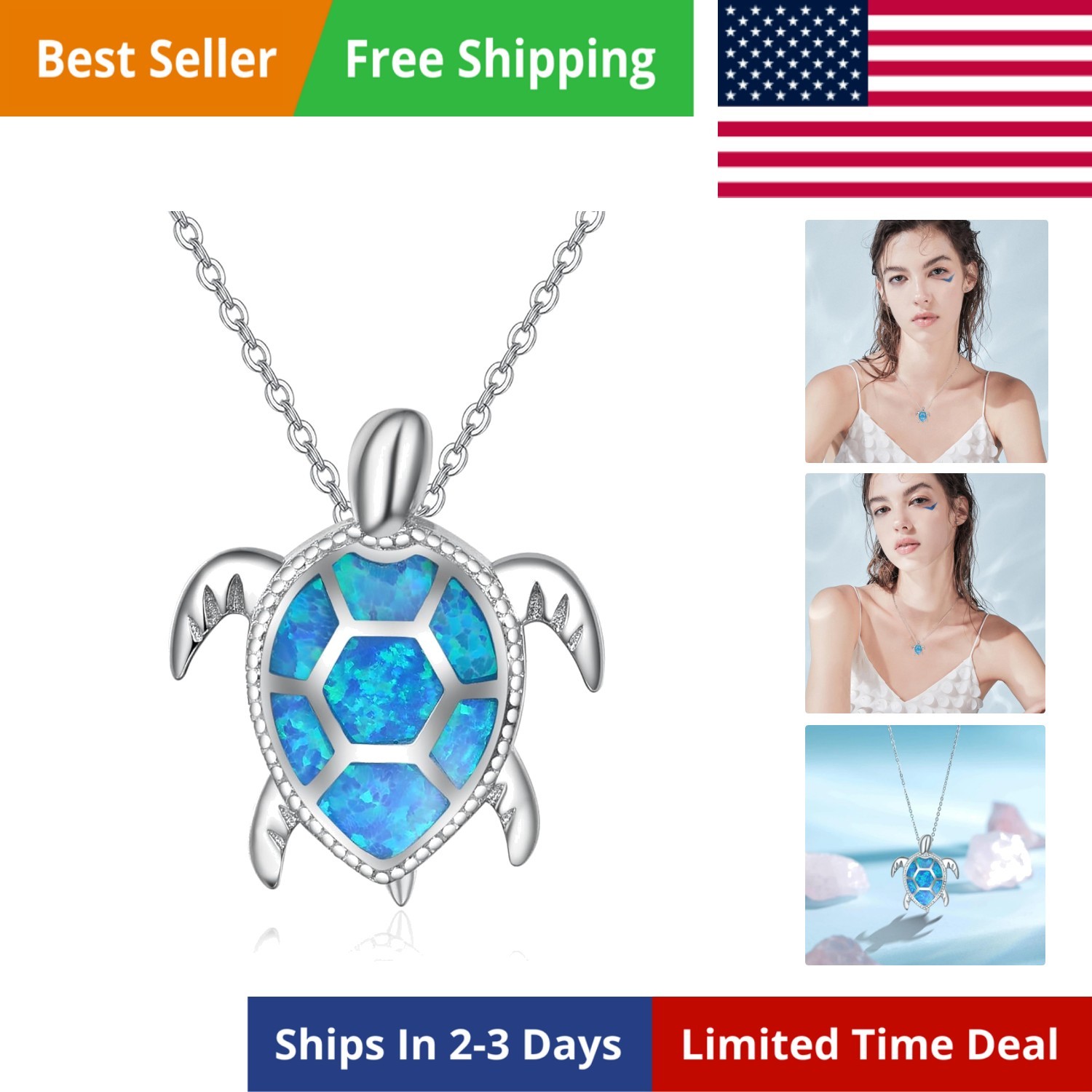 Sea Turtle Necklace for Women 925 Sterling Silver Abalone Shell Turtle Jewelr…