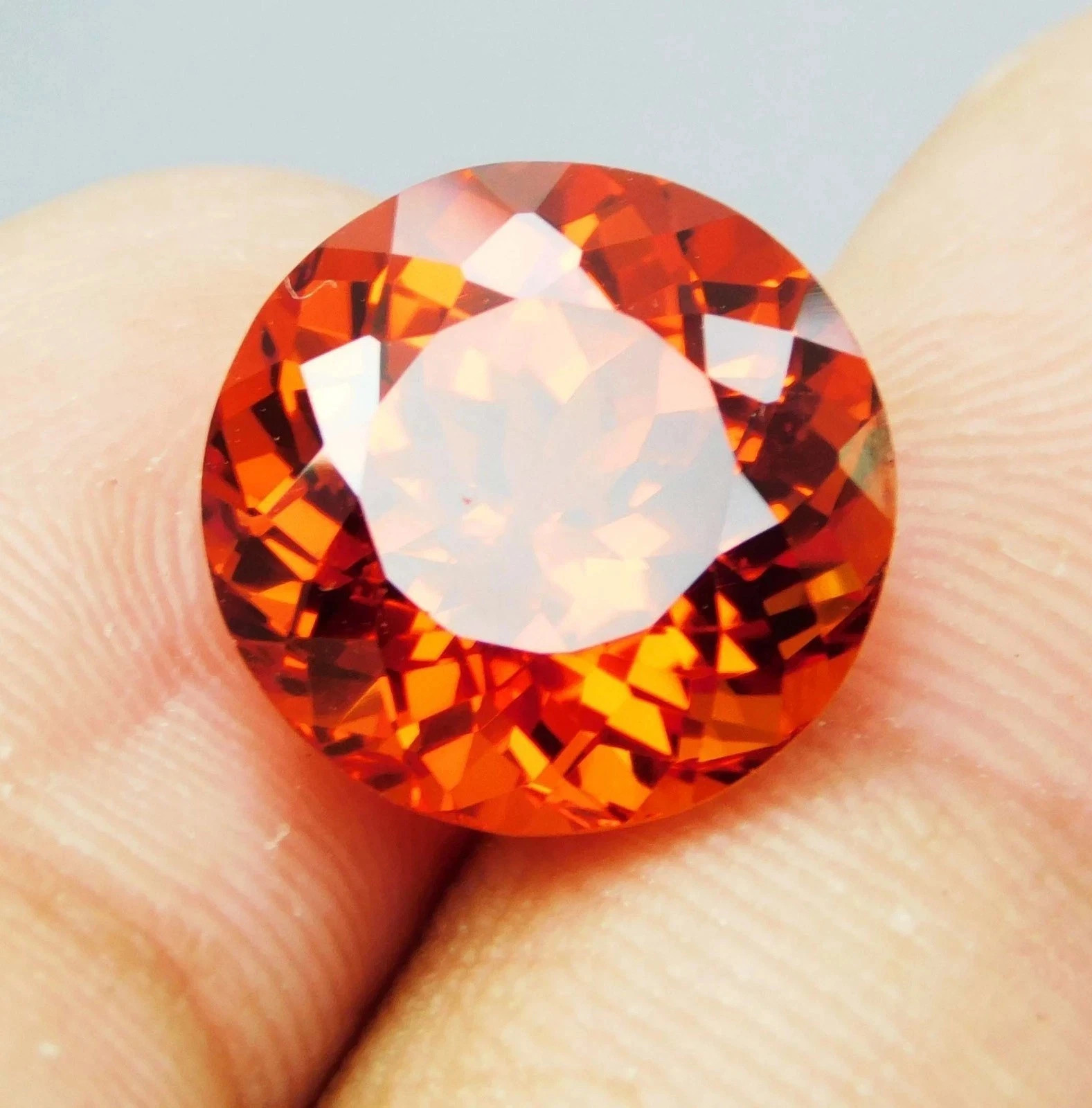 Natural Certified AA+ Spessartite Garnet 10 Ct Fiery Orange Round Cut Gemstone