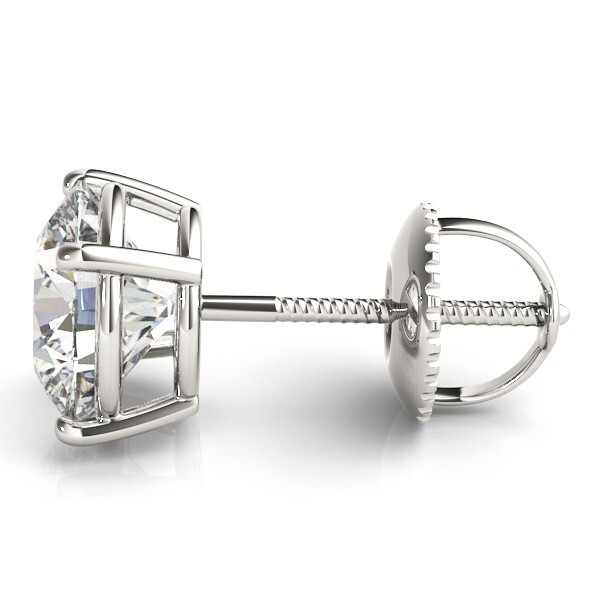 Stienhardt & Stones 1ct Round Lab Grown Diamond Stud Earrings – 14K White Gold