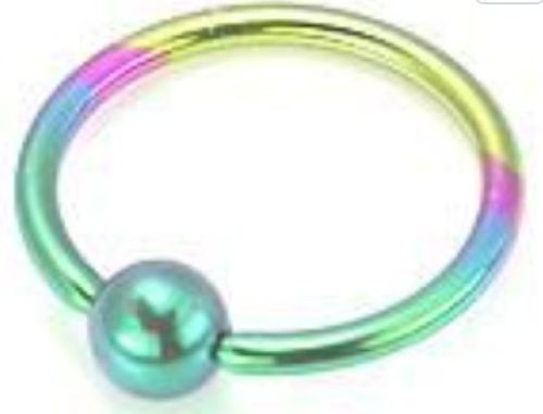 10g Rainbow Nipple Pre adjusted Titanium Captive Female male Prince Albert Sexy