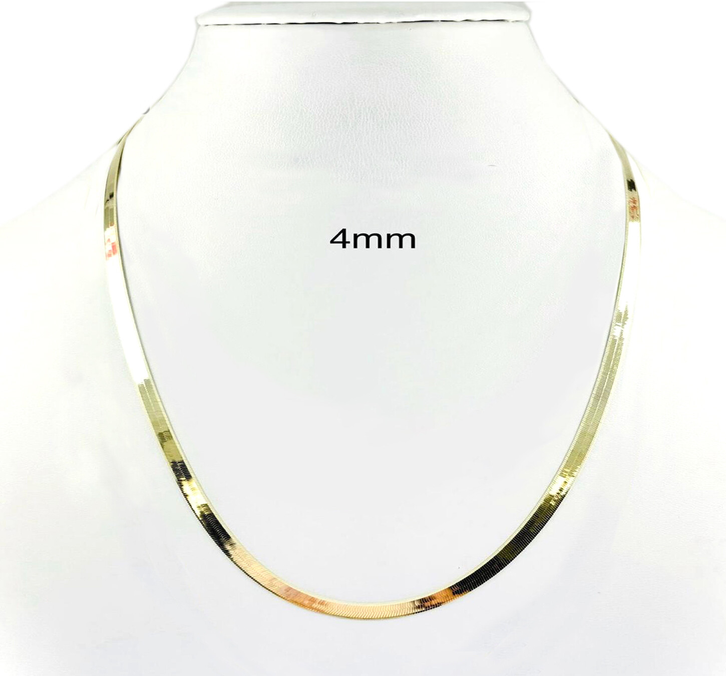 14k Solid Yellow Gold 2mm-6mm Herringbone Chain Necklace Size 16-24 Inch
