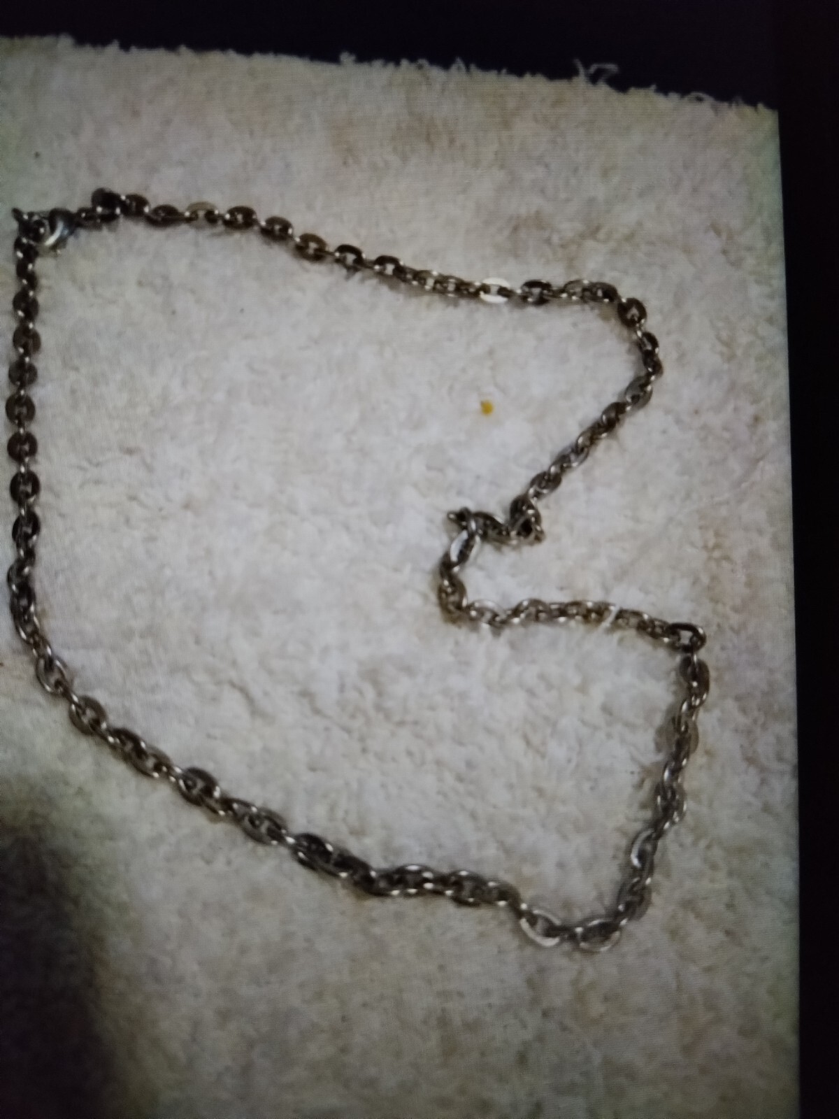 Vintage 18″ Stainless Steel Flat Cable Link Chain Stamped MA S Steel China