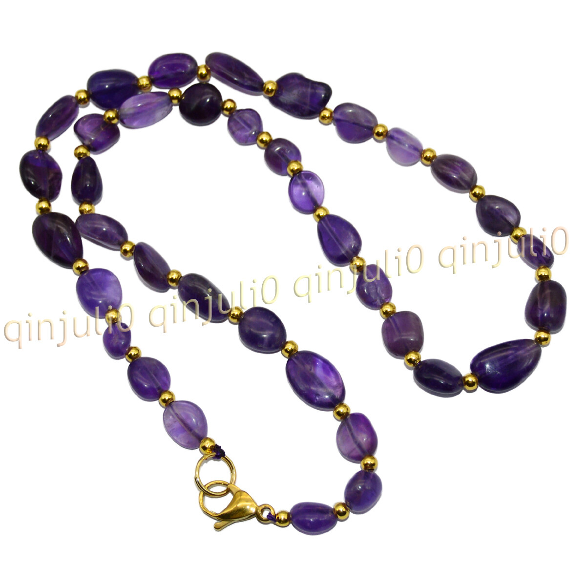 8-10mm Purple Amethyst Irregular Freeform Gemstone Beaded Necklaces 16-36 inches