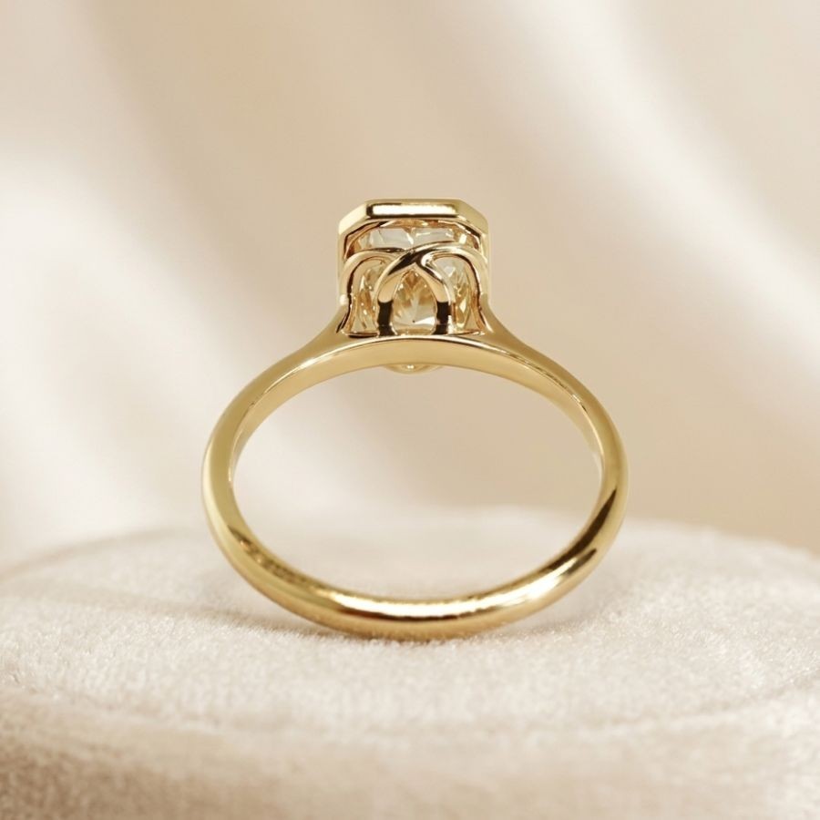 2.00Ct Radiant Cut VS1 Lab Grown Diamond Wedding Engagement Ring 14k Yellow Gold