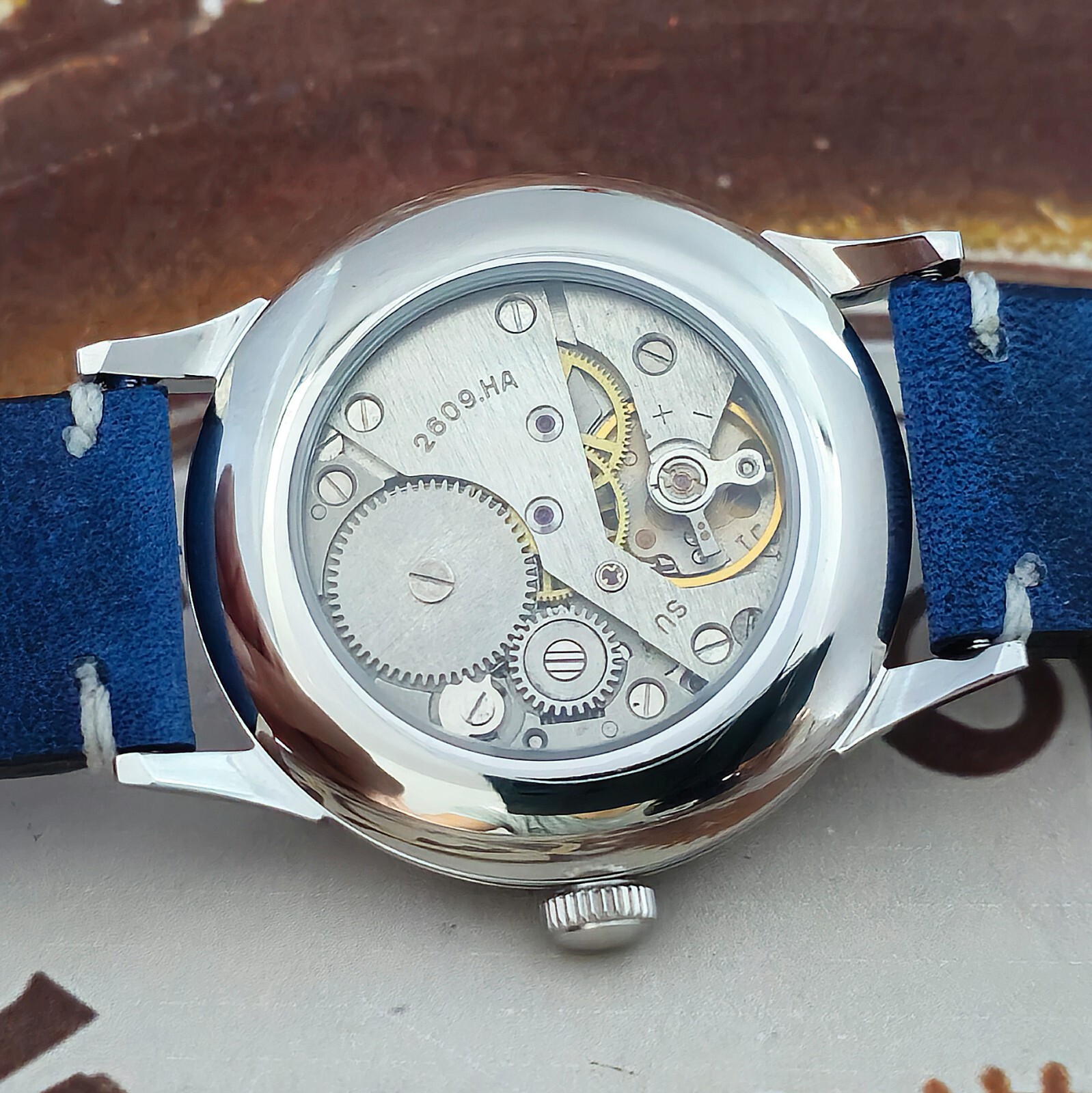 Vintage Watch USSR RAKETA Big Zero Blue Dial Wristwatch Mechanism 2609.HA 19J