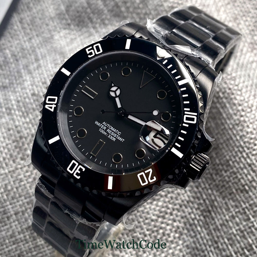 PVD Automatic Men’s Watch NH35 PT5000 Miyota8215 40mm Black Dial Sapphire Glass
