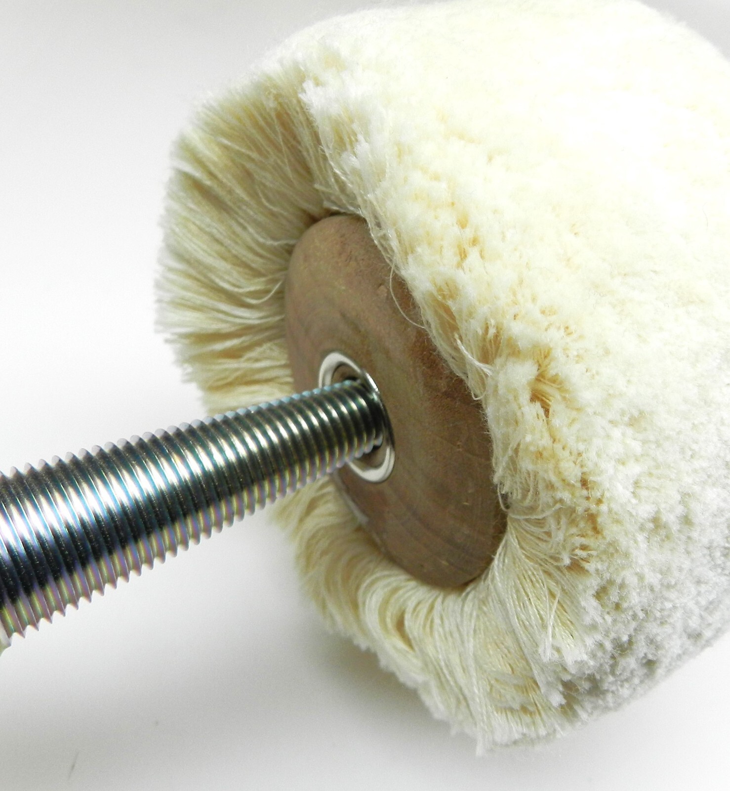 Cotton Yarn String Buff 3” Polishing Buff with Wood Hub 2” Wide Surface