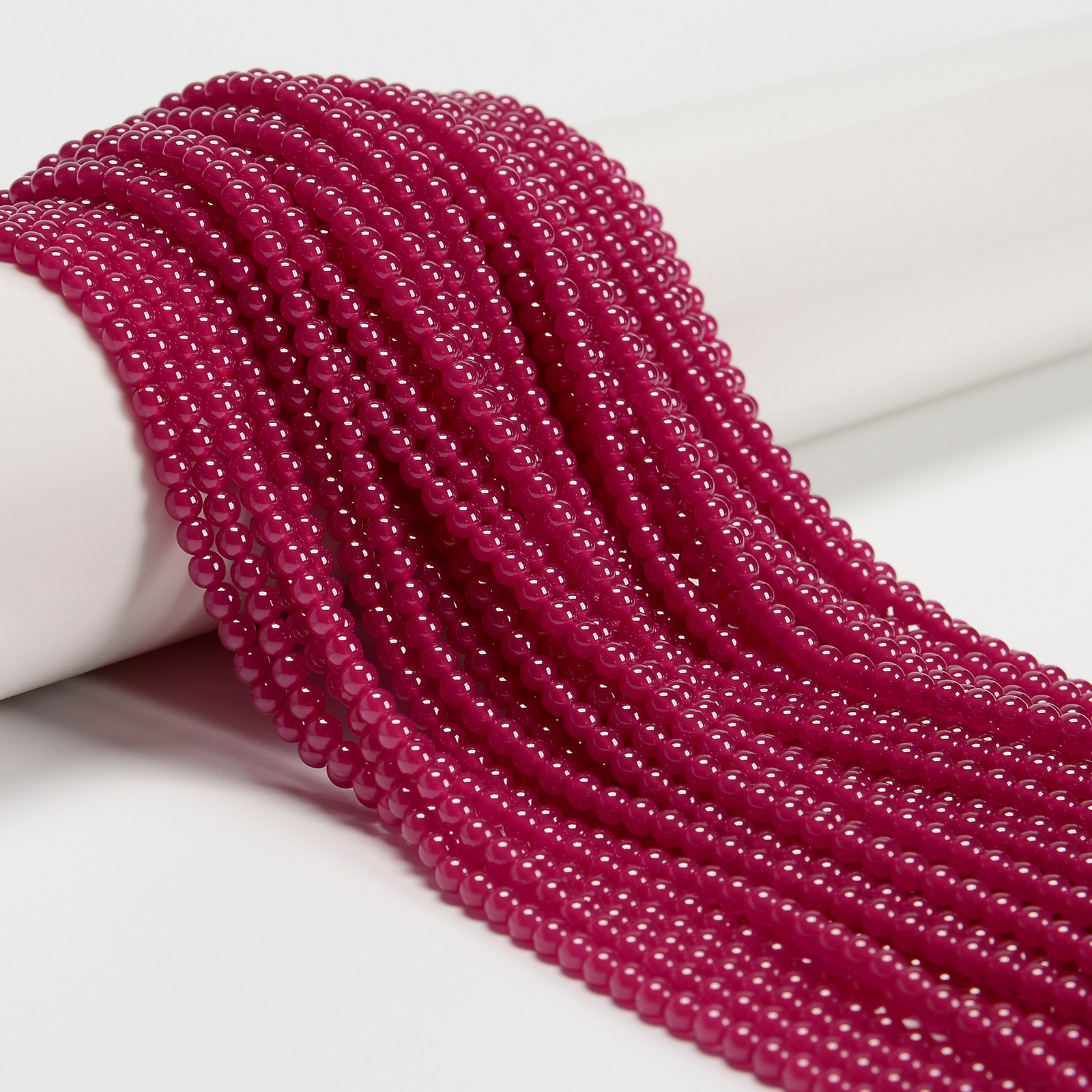 Natural Ruby Smooth Round Beads Size 2mm 3mm 15.5” Strand