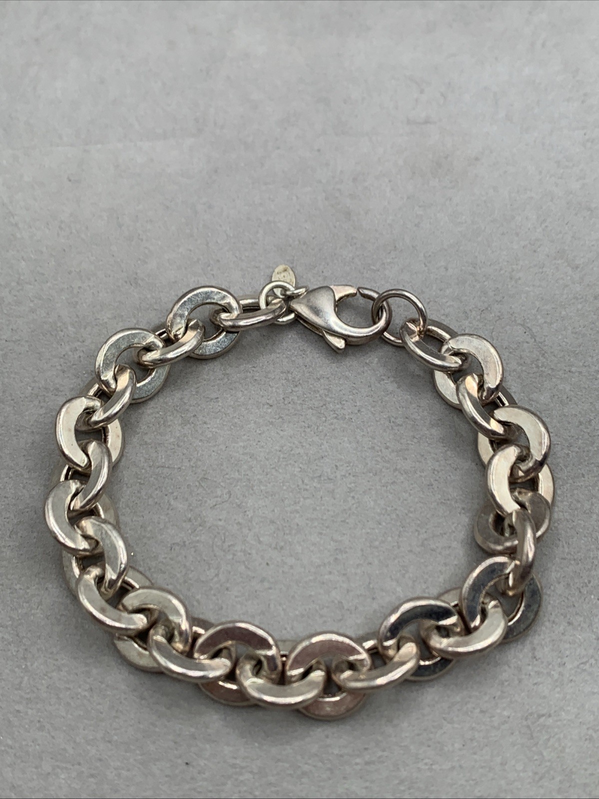 Vintage Milor Italy 950 Silver Chunky Oval Link Chain Bracelet 7.5″