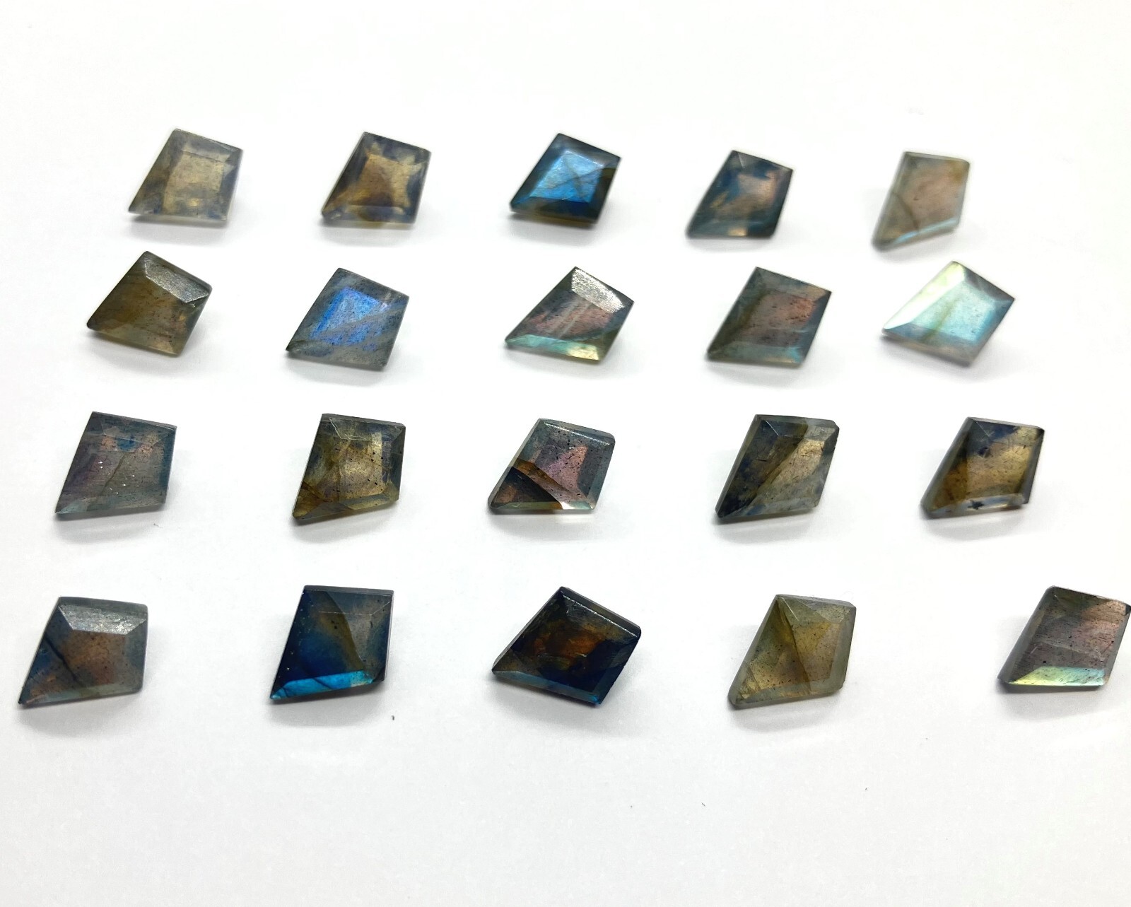 AAA Natural Labradorite Square Rose Cut Loose Gemstone For Making All Jewelry