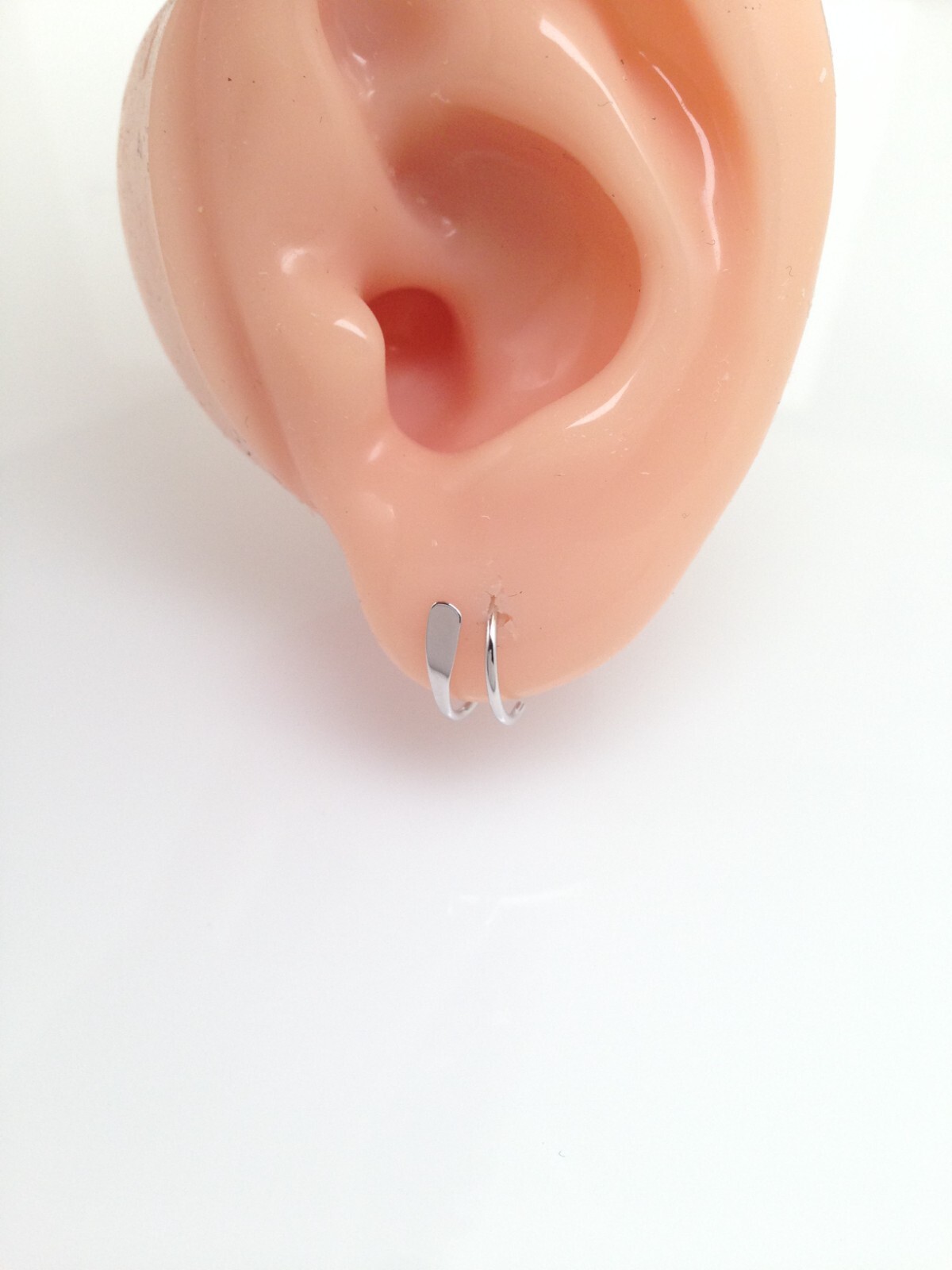 925 Sterling Silver Spiral Threader Huggie Hoop Earrings 10mm x0.5mm VERY TINY