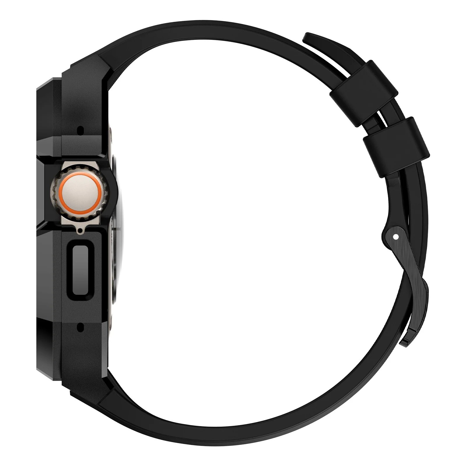 Stainless Steel Case Rubber Strap Mod Kit For Apple Watch Ultra 9 8 7 45/44/49mm