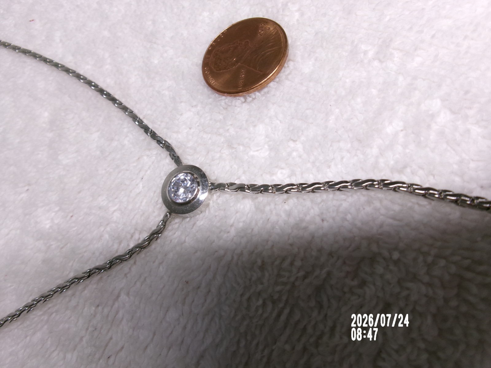 ELIOT DANORI RHODIUM SILVERTONE Y DROP NECKLACE SWAROVSKI CRYSTAL ACCENTS 16.75″