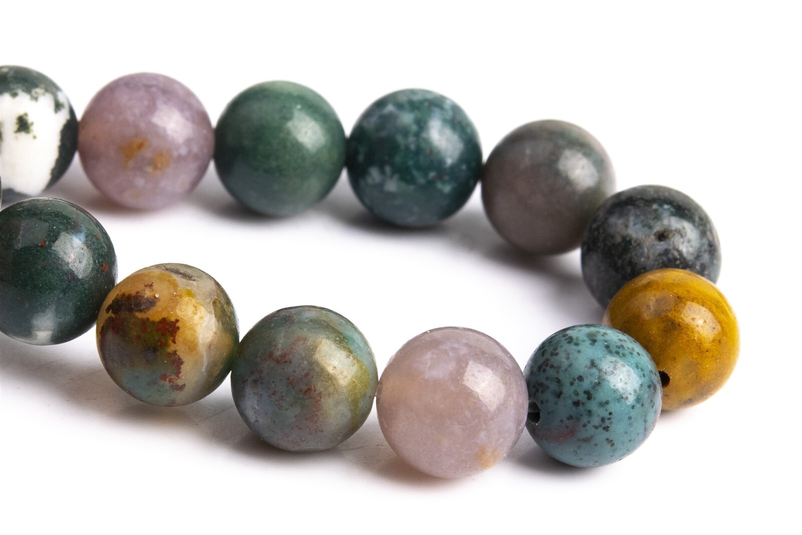 Natural Multicolor Moss Agate Beads Grade AAA Round Loose Beads 4/6/8/10/12MM