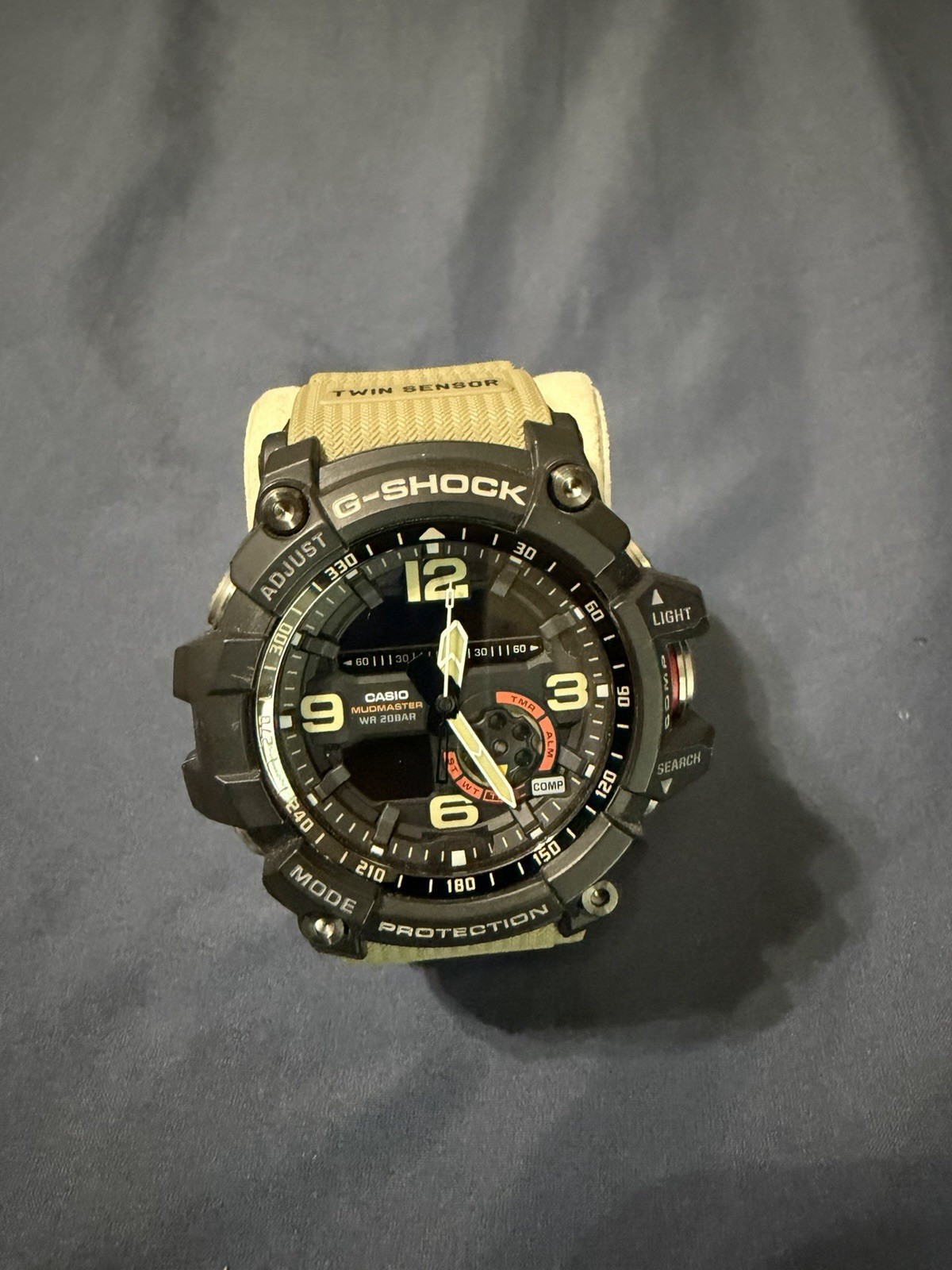 Casio G-Shock Black Dial Tan Resin Strap Mens Watch GG1000-1A5