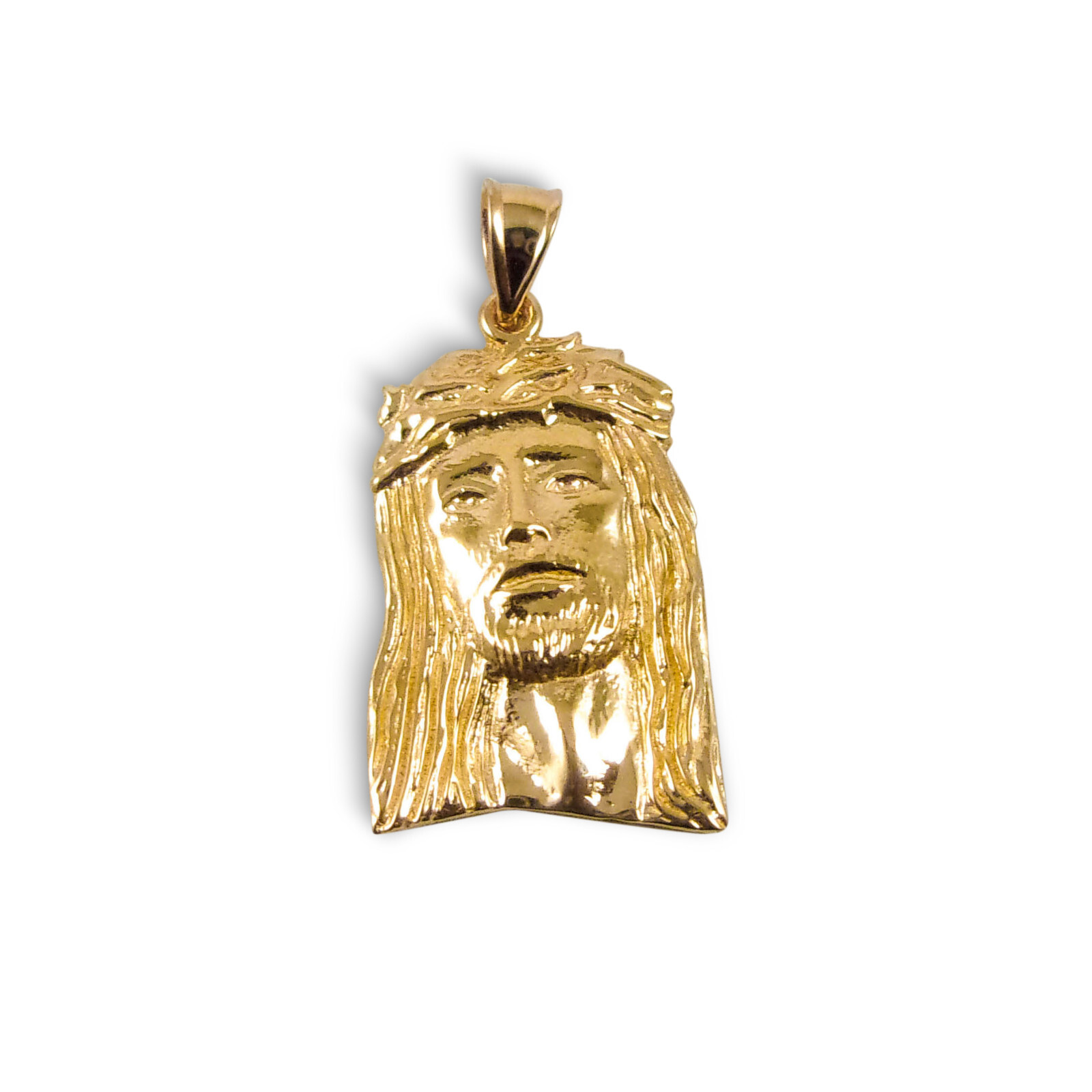 Solid 18K Yellow Gold Jesus Piece Gold Jesus Pendant 2.9g 1″