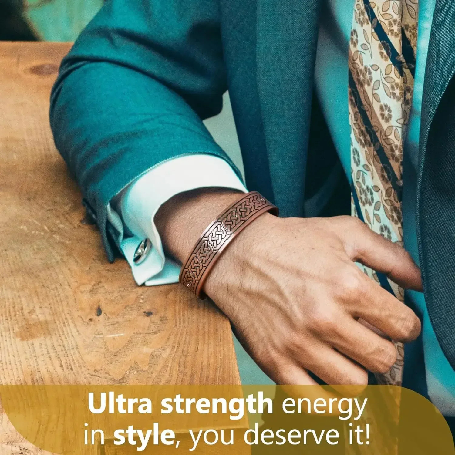 Vintage Style Pure Copper Cuff Bracelets with 3500 Gauss Magnetic Therapy Bangle