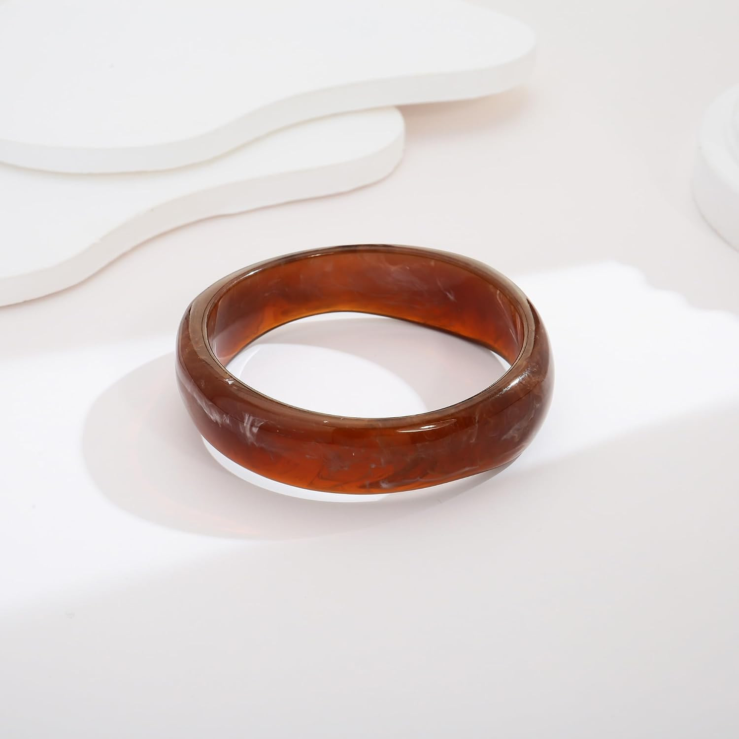 Chunky Acrylic Bangles Bracelets For Women Geometric Acrylic Resin Acetate Mottl
