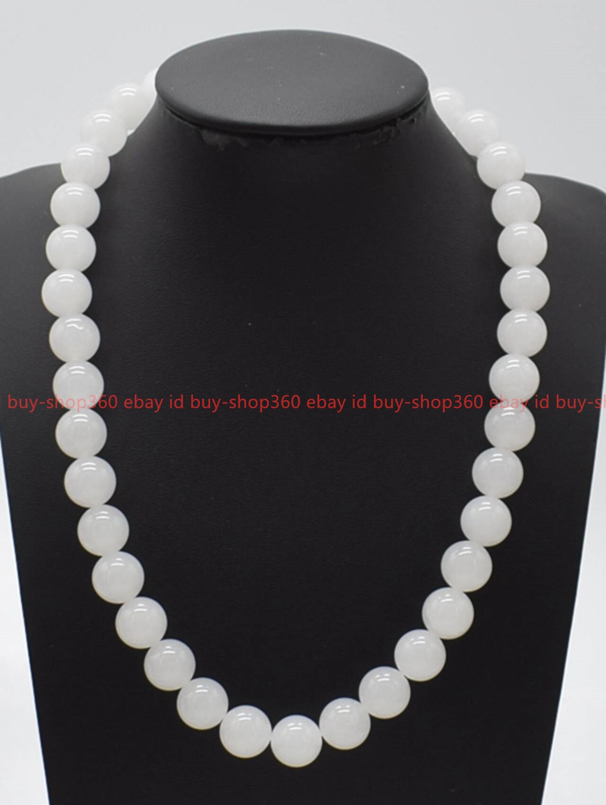 Natural Pretty 6/8/10/12/14mm White Jade Round Gemstone Beads Necklace 16-36in